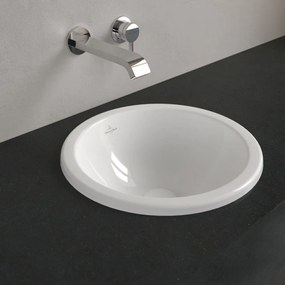 VILLEROY &amp; BOCH Loop &amp; Friends okrúhle zápustné umývadlo bez otvoru, bez prepadu, priemer 390 mm, biela alpská, s povrchom CeramicPlus, 4A5901R1