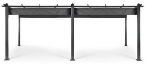 Blumfeldt Pantheon, pergola, prístrešok, 3 x 6 m, hliník, strieška proti slnku, polyester, sivá