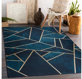Dywany Łuszczów, Kusový koberec ANDRE Mosaic 1173, 120x170, modrá, chodba / predsieň