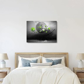 Obraz zelených abstraktných gulí (70x50 cm)