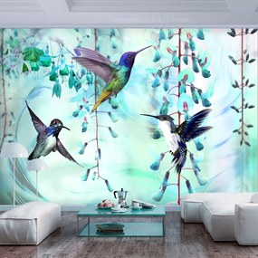 Fototapeta - Lietajúce kolibríky (zelené) 200x140 + zadarmo lepidlo