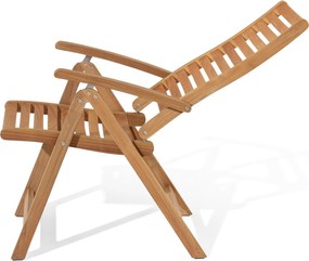 Stolička z tíkového dreva s vysokým nastaviteľným operadlom