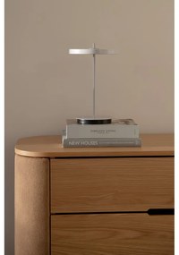 Svetlosivá kovová LED stolová lampa s kovovým tienidlom (výška 31 cm) Asteria Move – UMAGE