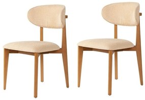 Súprava jedálenských stoličiek Lionte Beige and Dark Oak, 2 ks