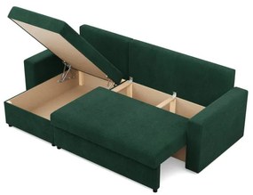 Rohová rozkladacia sedačka NEO Poso fľaškovo zelená