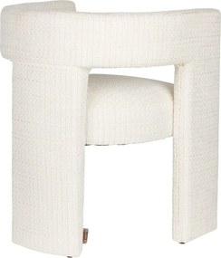 Krémovobiele čalúnené jedálenské kreslo s podrúčkami Medina – Dutchbone