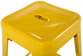 Sada 2 oceľových barových stoličiek 76 cm žltá CABRILLO Beliani