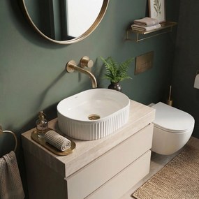 Rea Vanda Mini 40, umývadlo na dosku 400×300×120 mm, biela lesklá, REA-U3536