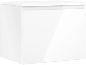 Mexen Orio, kúpeľňová skrinka 60 cm s hornou časťou, 1 zásuvka, biela lesklá, 91A10-06047-1-BFC00