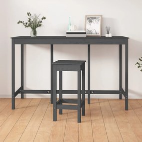 Barový stolík sivý 180x80x110 cm borovicový masív 822164