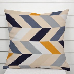 Biante Bavlnená obliečka na vankúš Sandra SA-751 Veľké cik-cak modro-žlto-krémové pruhy 40 x 40 cm