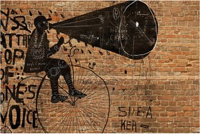 Obraz - Muž na bicykli v Banksyho štýle (90x60 cm)