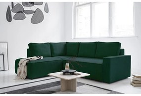 Tmavozelená menčestrová rozkladacia rohová pohovka (ľavý roh) Brave Dave – Miuform