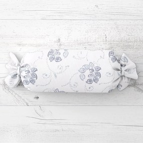 Biante Vankúš valec bonbon Sandra SA-090 Modré popínavé kvety na bielom 15x80 cm