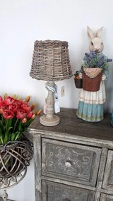 Hnedé antik ratanové tienidlo - Ø 20*15 cm / E27