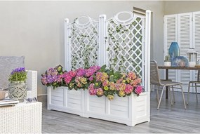 BAMA Kvetináč s dekoračnou mriežkou SEPARE, biely