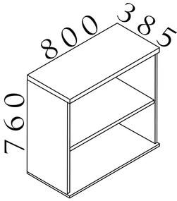 Nízka skriňa Visio LUX 80 x 38,5 x 76 cm, dub