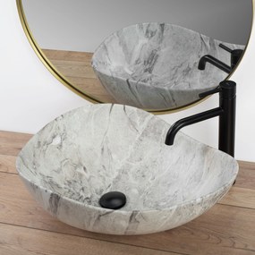 Rea Dora Stone, umývadlo na dosku 515x400x175 mm, šedá imitácia kameňa, REA-U5066