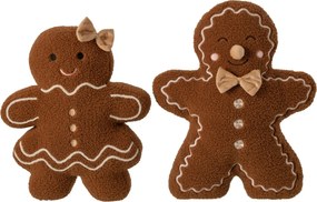 Sada 2 polštářů Gingerbread hnědobéžový polyester – 50*13*47 cm