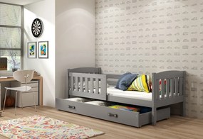 Detská posteľ FLORENT P1 + ÚP + matrac + rošt ZADARMO, 80x160 cm, grafir, grafitová