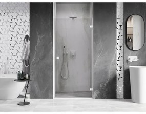 Mexen, Mexen Lunar-B výklopné pravé sprchové dvere 95 cm, transparentné, biele - 832-095-000-20-00-P