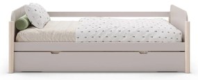 Krémová detská posteľ z borovicového dreva s výsuvným lôžkom 90x190 cm Enola – Marckeric