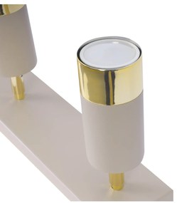 Bodové svietidlo Hugo, 4x béžové/zlaté kovové tienidlo, (možnosť polohovania)