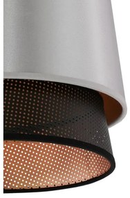 Duolla - Luster na lanku BELL SHINY 1xE27/15W/230V pr. 25 cm strieborná/čierna