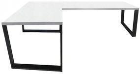 Písací Stôl Roh. Loft Low Biely 202x136x1,8 Model 0