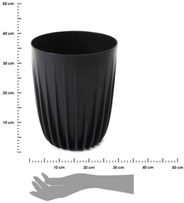 Kvetináč PÁSIKOVANÝ ECO V 30 cm čierny