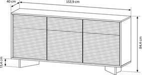 KOMODA GALLIANO DUB BOLIVAR + CAPPUCCINO LED 154 cm