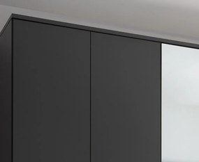 Šatníková skriňa so zrkadlami Kevo, 270 cm, grafitová