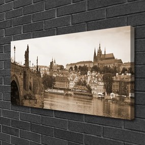 Obraz na plátne Praha most krajina 125x50 cm