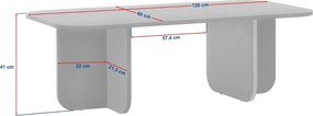 Dizajnový konferenčný stolík Tamsyn 120 cm čierny