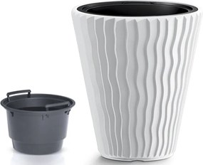 Plastový kvetináč DBSP350 34,9 cm - biela