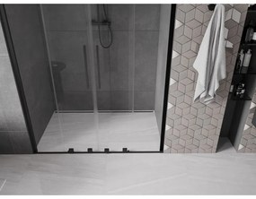Mexen Velar Duo, posuvné dvere do otvoru 150x200 cm, 8mm číre sklo, čierna matná, 871-150-000-02-70