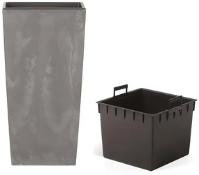 Kvetináč s vkladom URBI SQUARE BETON EFFECT marengo 40 cm