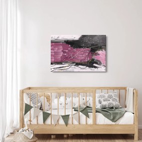 Obraz - Ružovo-čierna abstrakcia (90x60 cm)