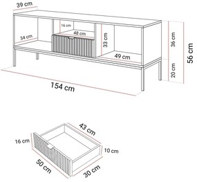 TV skrinka CORA biela + zlatá