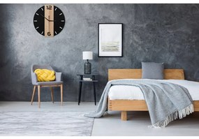 Tutumi Tutumi, okrúhle nástenné hodiny 35 cm kovové / drevené MC70901, čierna-hnedá, ZEG-08742