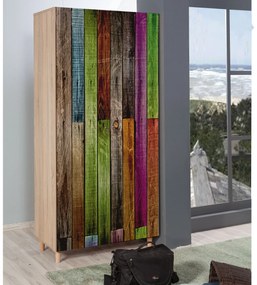 Šatní skříň Stil 90 cm dub sonoma/vícebarevná