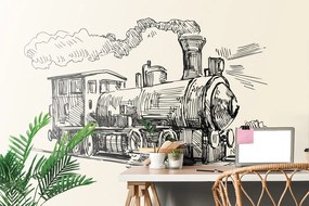 Tapeta maľovaný vlak v umeleckom prevedení