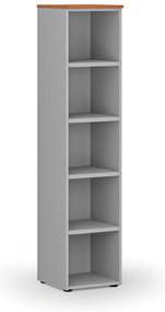Kancelársky regál PRIMO GRAY, 400 x 420 x 1781 mm, sivá/čerešňa
