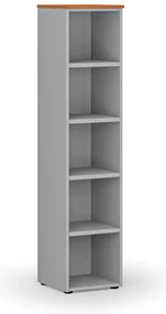 Kancelársky regál PRIMO GRAY, 400 x 420 x 1781 mm, sivá/čerešňa