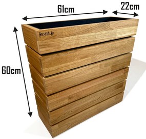 Dekorstudio Drevený dubový kvetináč do interiéru aj exteriéru 60x60x20cm