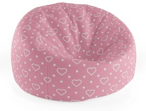 Sablio Sedací vak Cocoon Srdce a bodky - 75 x 45 x 35 cm