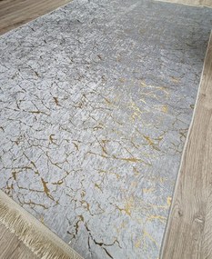 Moderný koberec Parys v sivo-zlatej kombinácii – nízky vlas Rozmer: 50x80 cm