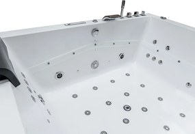BPS-koupelny Hydromasážna vírivá vaňa KALAMBO 914 BL190x150 Čierna/Biela s ohrevom vody