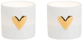 räder Porcelánový svietnik na čajovú sviečku Heart – set 2 ks