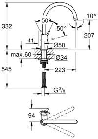 GROHE 31553001 - Drezová batéria START CLASSIC, lesklý chróm